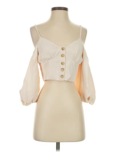 Pre-owned Joa 3/4 Sleeve Blouse In White
