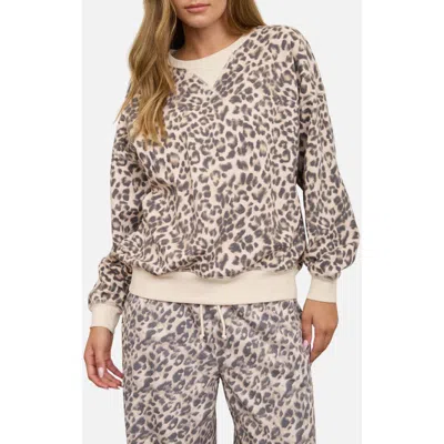 Joa J.o.a. Animal Printed Crewneck Sweatshirt In Cream Multi