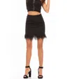 Joa Black Feather Skirt In Black
