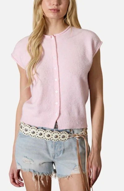 Joa J.o.a. Cap Sleeve Cardigan In Pink