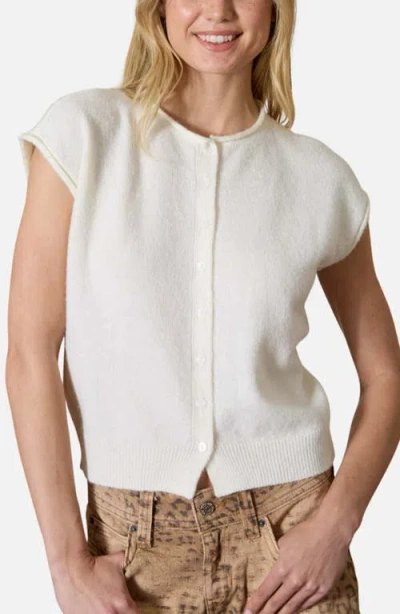 Joa J.o.a. Cap Sleeve Cardigan In White