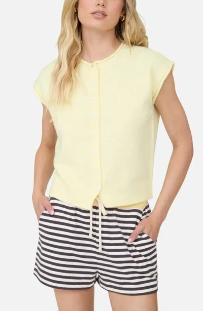 Joa J.o.a. Cap Sleeve Cardigan In Yellow