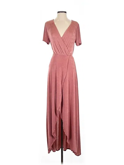 Pre-owned Joa Casual Dress In Burgundy