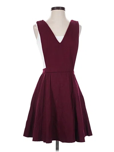 Pre-owned Joa Casual Dress In Burgundy