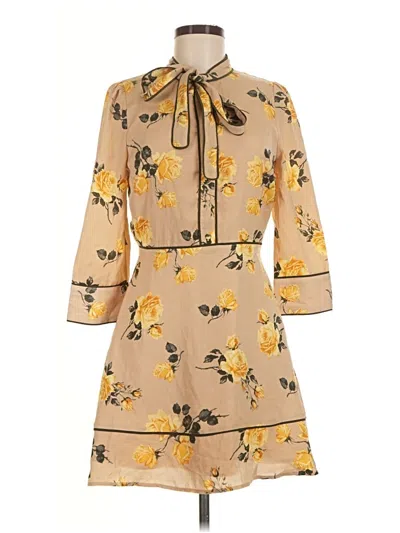 Pre-owned Joa Casual Dress In Tan