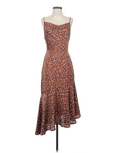 Pre-owned Joa Cocktail Dress In Brown