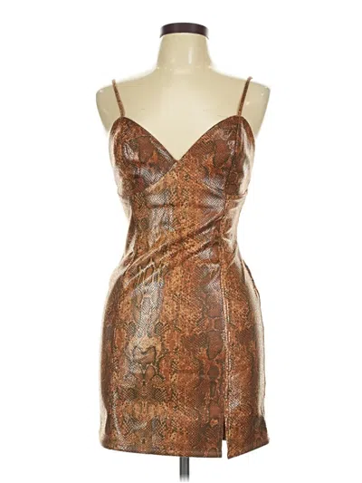 Pre-owned Joa Cocktail Dress In Brown
