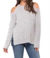 Joa Cold Shoulder Sweater In Gray In Gray