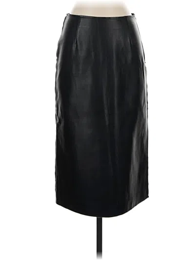 Pre-owned Joa Faux Leather Skirt In Black