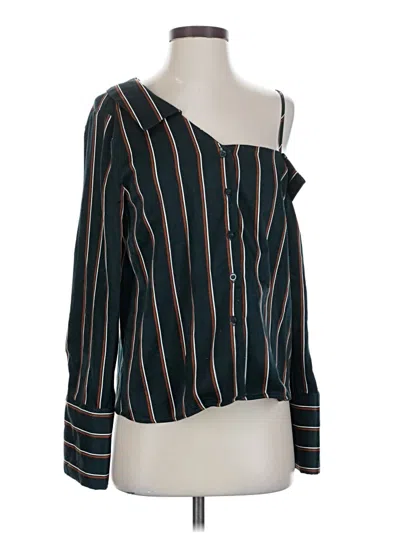 Pre-owned Joa Long Sleeve Blouse In Black