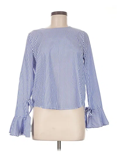 Pre-owned Joa Long Sleeve Blouse In Blue