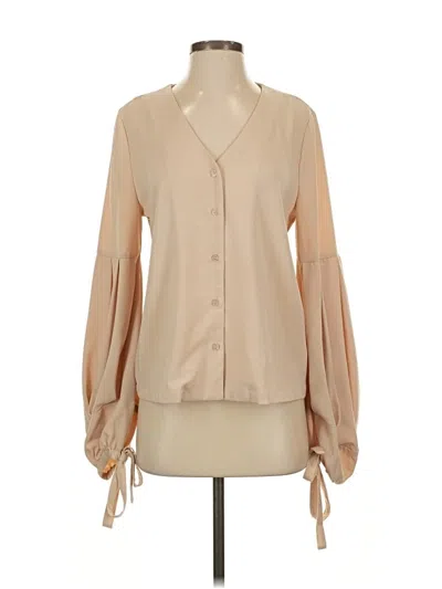 Pre-owned Joa Long Sleeve Blouse In Brown