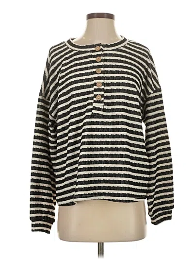 Pre-owned Joa Long Sleeve Top Black Crew Neck Tops