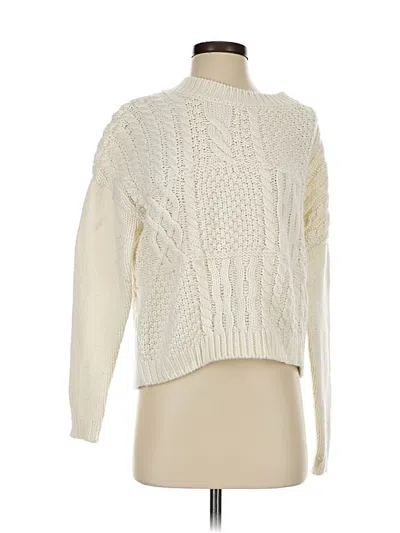 Pre-owned Joa Pullover Sweater In White