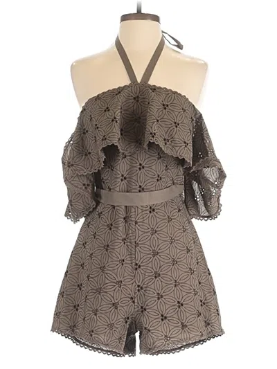 Pre-owned Joa Romper In Brown