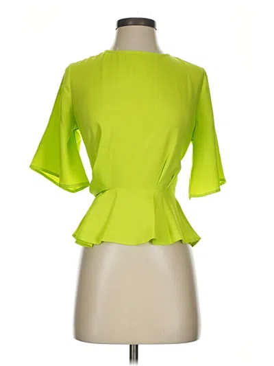 Pre-owned Joa Short Sleeve Blouse In Green