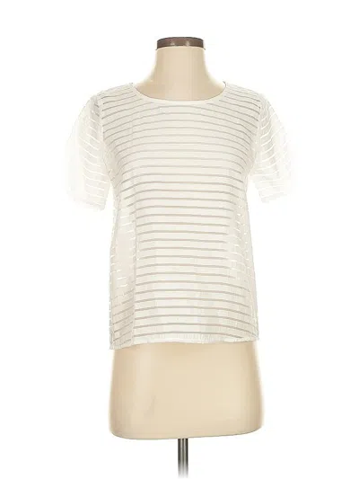 Pre-owned Joa Short Sleeve Top Ivory Boatneck Tops