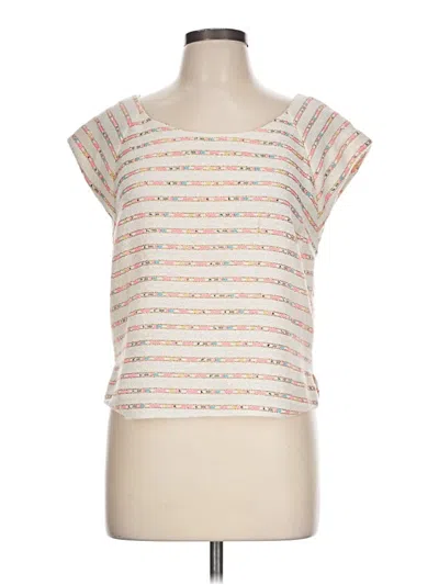 Pre-owned Joa Short Sleeve Top Ivory Boatneck Tops In White