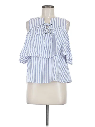 Pre-owned Joa Sleeveless Button Down Shirt In Blue