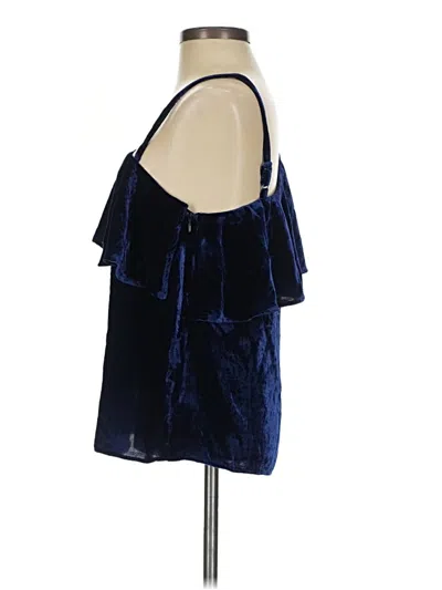 Pre-owned Joa Sleeveless Top Blue Cold Shoulder Neckline Tops