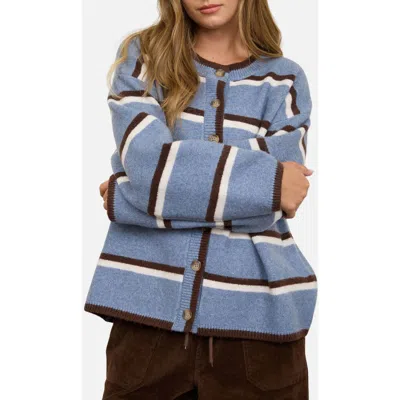 Joa J.o.a. Stripe Cardigan In Denim Multi