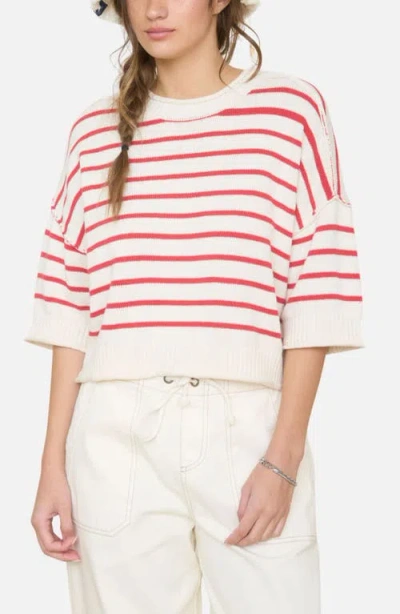Joa J.o.a. Stripe Cotton Blend Sweater In Multi