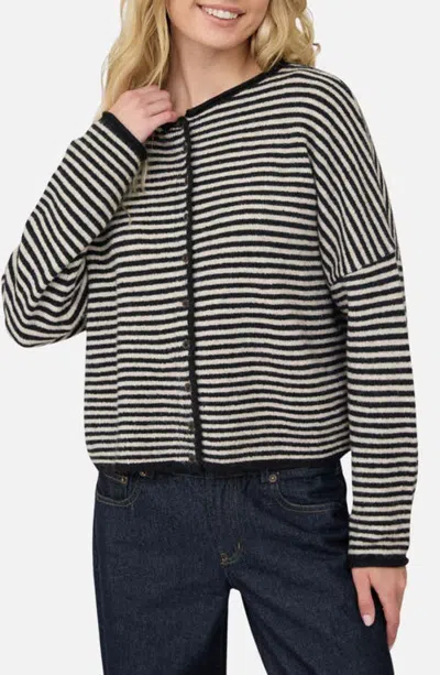 Joa J.o.a. Striped Cardigan In Black