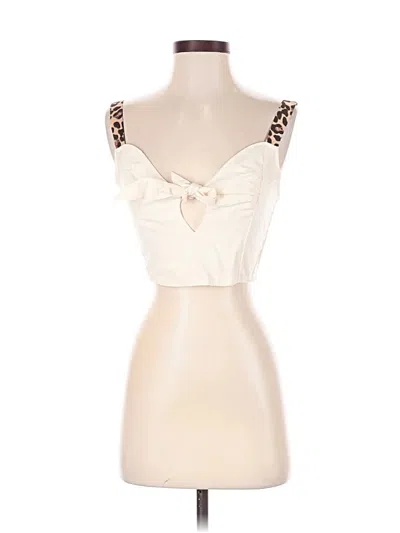 Pre-owned Joa Tank Top Ivory Sweetheart Neckline Tops In White