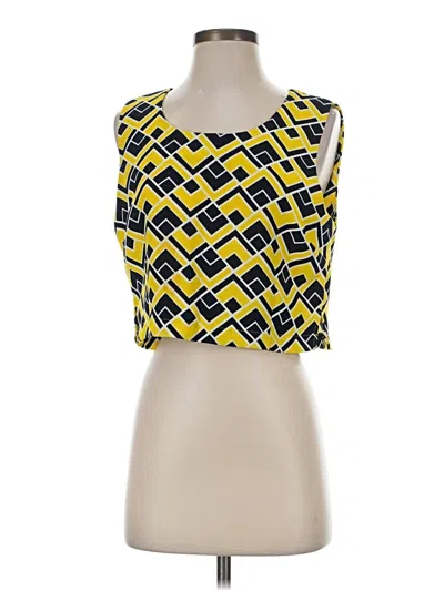 Pre-owned Joa Tube Top Yellow Square Neckline Tops