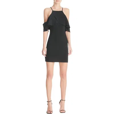 Joa Women's Cold Shoulder Ruffle Dress In Black