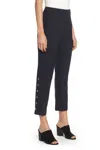 Joa Women's Snap Side Button Crop Ankle Pants In Navy Blue In Black