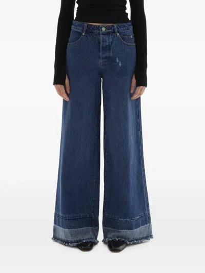 Joaen Adrianne Fraid-hem Wide-leg Jeans In Blue