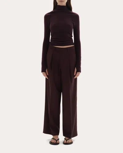 Joaen Women's Ila Pleated Wool Trousers In Purple
