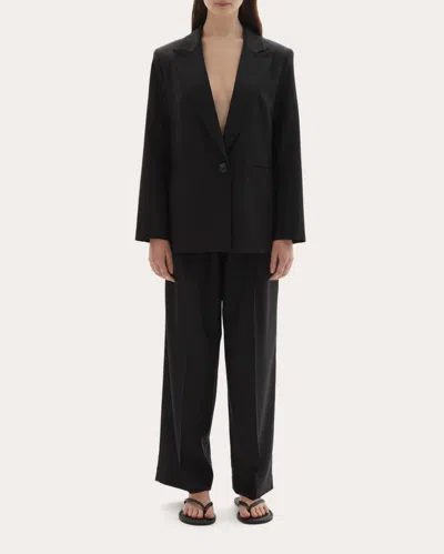 Joaen Women's Ila Wool Peaked Lapel Blazer In Black