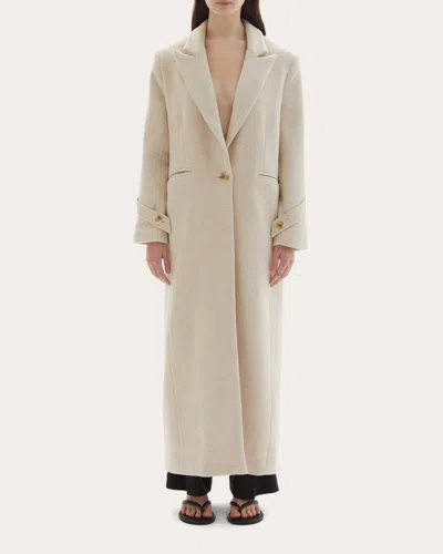 Joaen Women's Mylah Wool Cashmere Single-breasted Coat In White