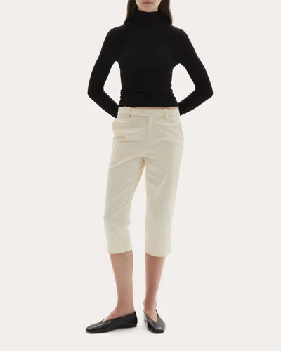 Joaen Women's Sara Cotton Mid-rise Capri Pants In White