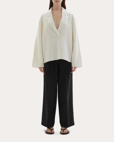 Joaen Women's Thea Wool Knit Blazer Sweater In White