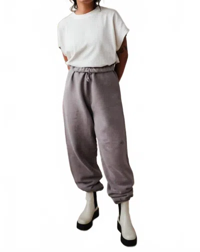 Joah Brown Oversized Jogger Pant In Peppercorn Brown French Terry In Multi