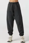 Joah Brown Oversized Jogger Pant In Washed Black In Black