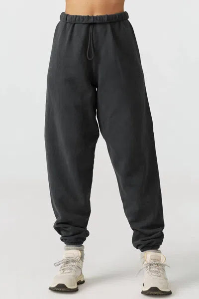 Joah Brown Oversized Jogger Pant In Washed Black