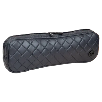 Joan & David Diamond Quilted Hair Tool Zippered Travel Case - Black In Blue