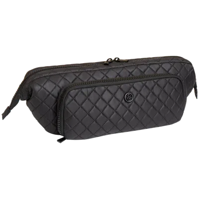 Joan & David Diamond Quilted Puffer Nylon Hair Tool Travel Bag - Black