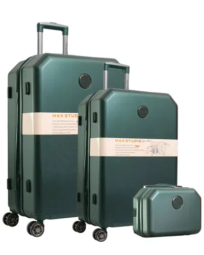 Joan & David Max Studio The Hexagon Abs Hard Sided 3pc Luggage Set In Green