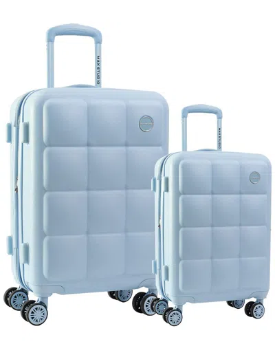 Joan & David Max Studio The Square Embossed Abs 2pc Hard-sided Luggage Set In Blue