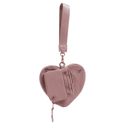 Joan & David The Hold-all Sport Nylon 3 Piece Set Heart Zip Pouch, Card Case & Lanyard Key Chain - Blush In Pink
