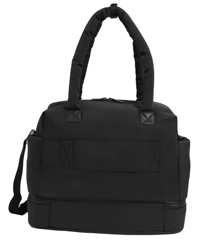 Joan & David The Lainey Sport Nylon Drop Bottom Duffel Bag In Black