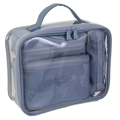 Joan & David The Tonal Sport Nylon 4-piece Clear Cosmetic Bag Set - Denim In Blue