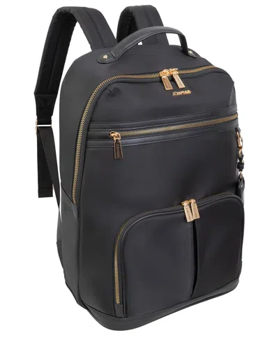 Joan & David Twill Nylon 18in Multi Pocket Workbook Backpack In Black