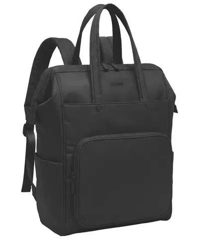 Joan & David Twill Nylon Square Frame Workbook Backpack In Black