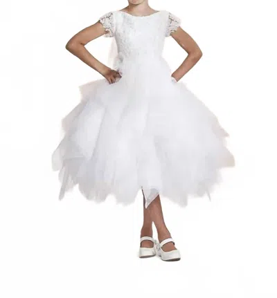 Joan Calabrese Kids' Beaded White Lace Bodice